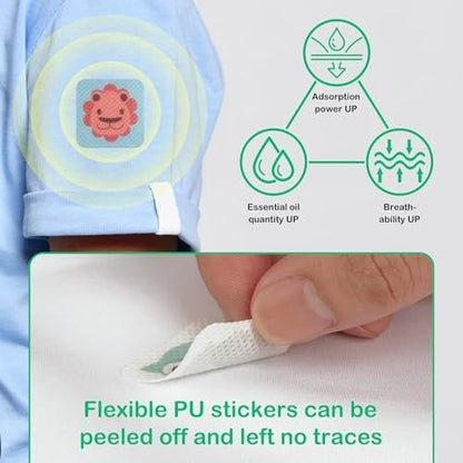 BuggyBands 360 Pack Mosquito Stickers for Kids, with 6 Pack Mosquito Bracelets, Bug Stickers Natural DEET-Free, Plant Ingredients, Mosquito Patches for Outdoor Camping