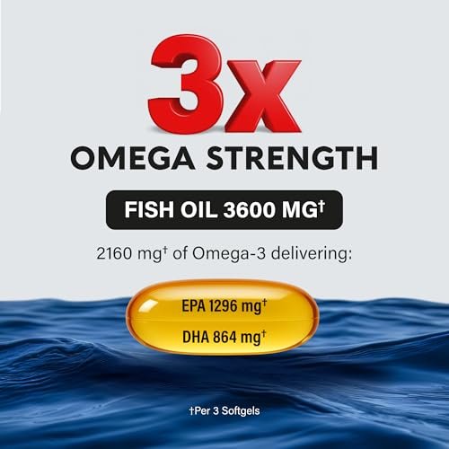 Omega 3 Fish Oil 3600 mg - Omega 3 – Servings per Container: 30 (3 softgels per serving) – Image 10