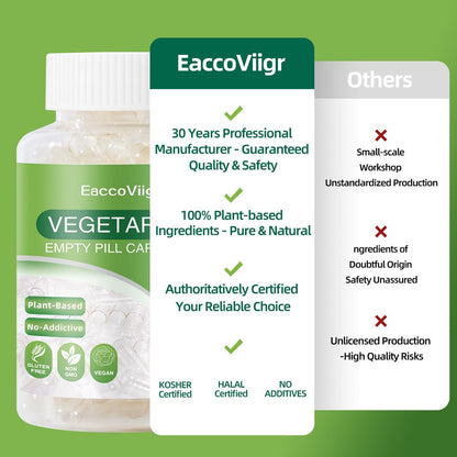 EaccoViigr Size 0 Empty Capsules - 100 Count Clear Empty Pill Capsules with Capsule Filling Kit, Fillable Vegan Vegetarian Capsule Empty for Vitamins, Easy for DIY Supplements