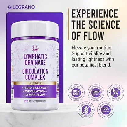 Advanced Lymphatic Drainage Supplements – Lymphatic Cleanse & Lymph System Support with Hesperidin, Rutin, Quercetin with Bromelain – Herbal Lymphatic Support Formula – 60 Capsules