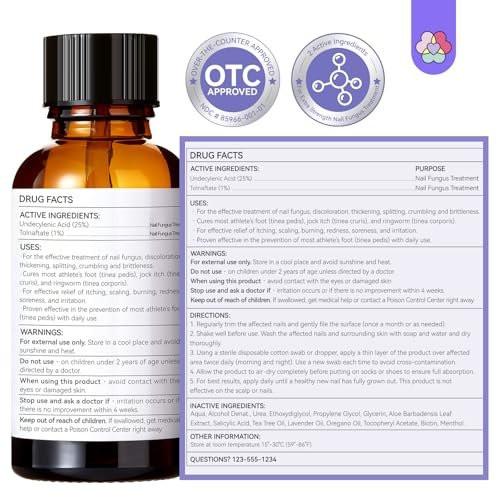 SAVILAND Toenail Fungus Treatment Extra Strength: 2X Extreme Nail Repair for Discolored and Damaged Nails FSA-HSA Toenail Softener Yellow Toenail Foot Toe Thick Nail Fungus Treatments Solution, 1 fl oz - görsel 6