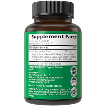 USDA Organic Wormwood Black Walnut Clove – Triple Herbal Complex: Wormwood, black walnut hulls, and clove buds – Image 2