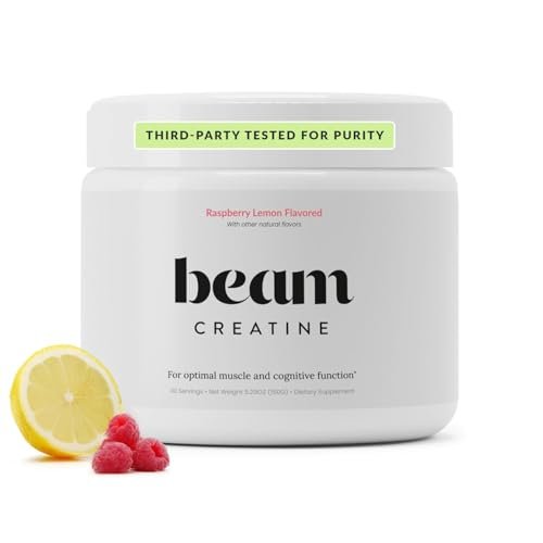 Beam Creatine Monohydrate Powder – 5g Micronized Creatine Monohydrate, Flavored Creatine for Women & Men, Muscle Strength, Growth & Cognitive Support, Raspberry Lemon Flavor, 30 Servings - görsel 10