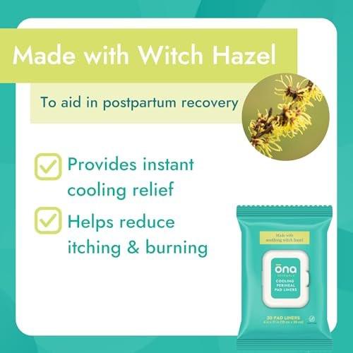 Ona Renewals Perineal Pad Panty Liners for Women - 30 Count - Fragrance-Free - Made with Soothing Witch Hazel - Extra Large Cooling Pads for Postpartum Recovery - Postpartum Essentials