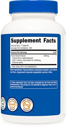 Nutricost Fennel Seed Extract 240 Capsules – Servings Per Container: 240 – Image 9