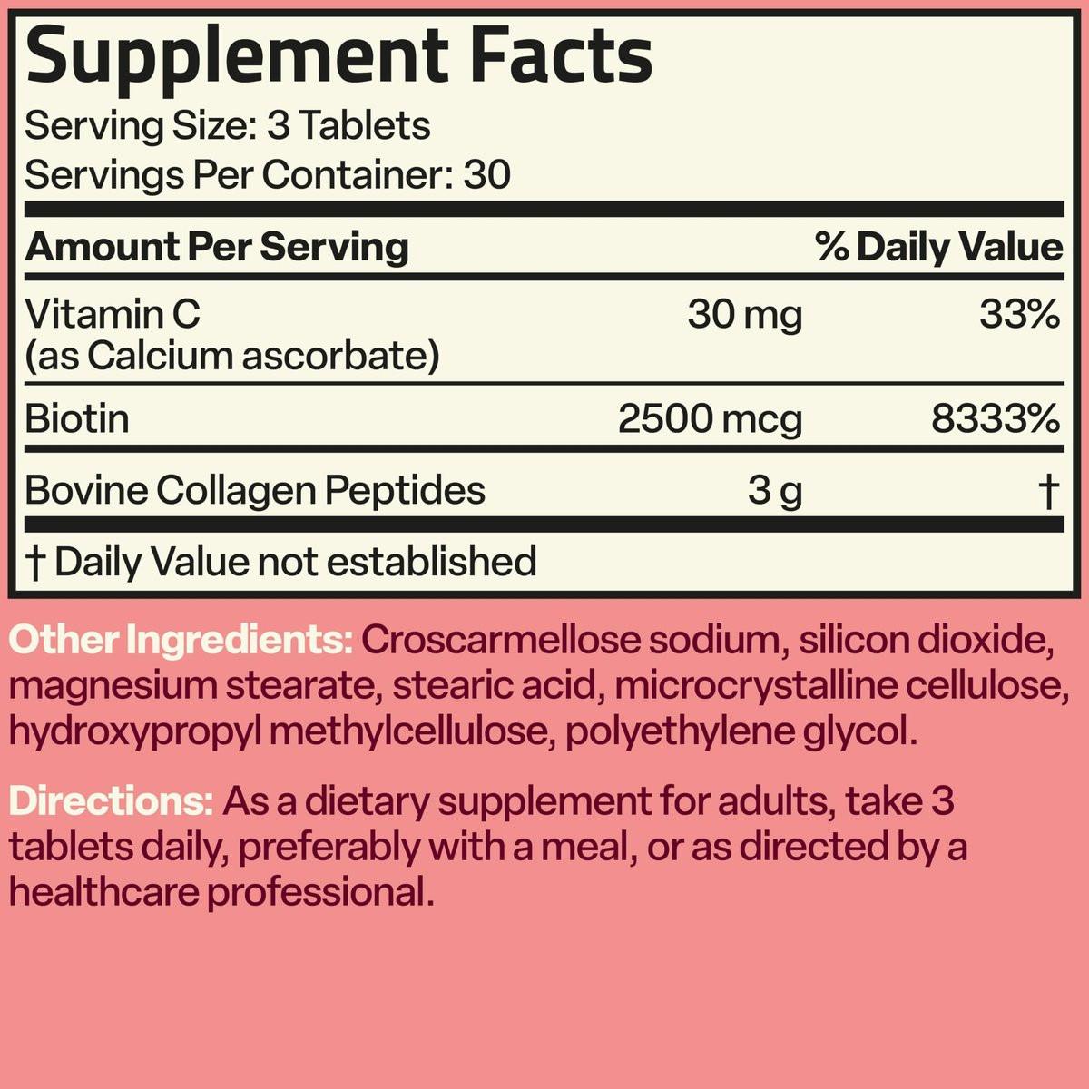 Bronson Collagen Peptides 3000mg (per Serving) with Biotin & Vitamin C - for Hair, Skin & Nails Support, Non-GMO, 150 Tablets - görsel 6
