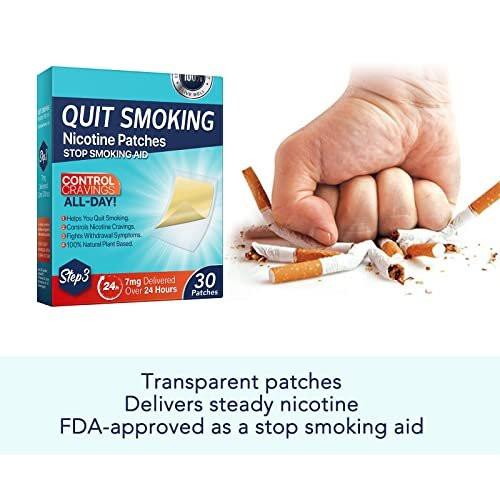7mg Quit Smoking Patches, Step 3 Stop Smoking Aids Patches, 30 Count Transdermal System Patch, Quit Smoking Stickers that Work with 2 Weeks, Easy and Effective Help to Quit that Work - görsel 2
