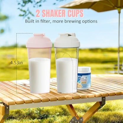 PZMLOASN 2 Pcs Shaker Bottle for Protein Mixes - Protein Shaker Bottle - for Super Creamy Fitness Protein Shakes, Shaker Cups for Protein Shakes 700ml - Durable, Leak-Proof