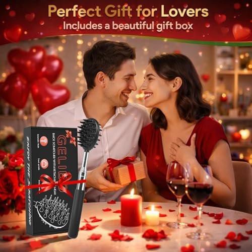 Gelibo Telescoping Large Back Scratcher with 5 Detachable Heads, Extendable Back Massager Tool, Valentine's Day Gifts for Him, Gifts for Men with Beautiful Box - görsel 10