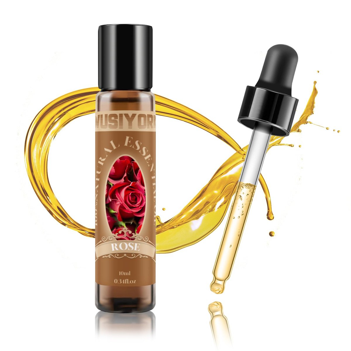 wusiyork Rose Essential Oil 10ML - 100% Pure and Natural Therapeutic Grade Oils for Aromatherapy Diffuser - 0.34 Fl Oz/Rose - görsel 1
