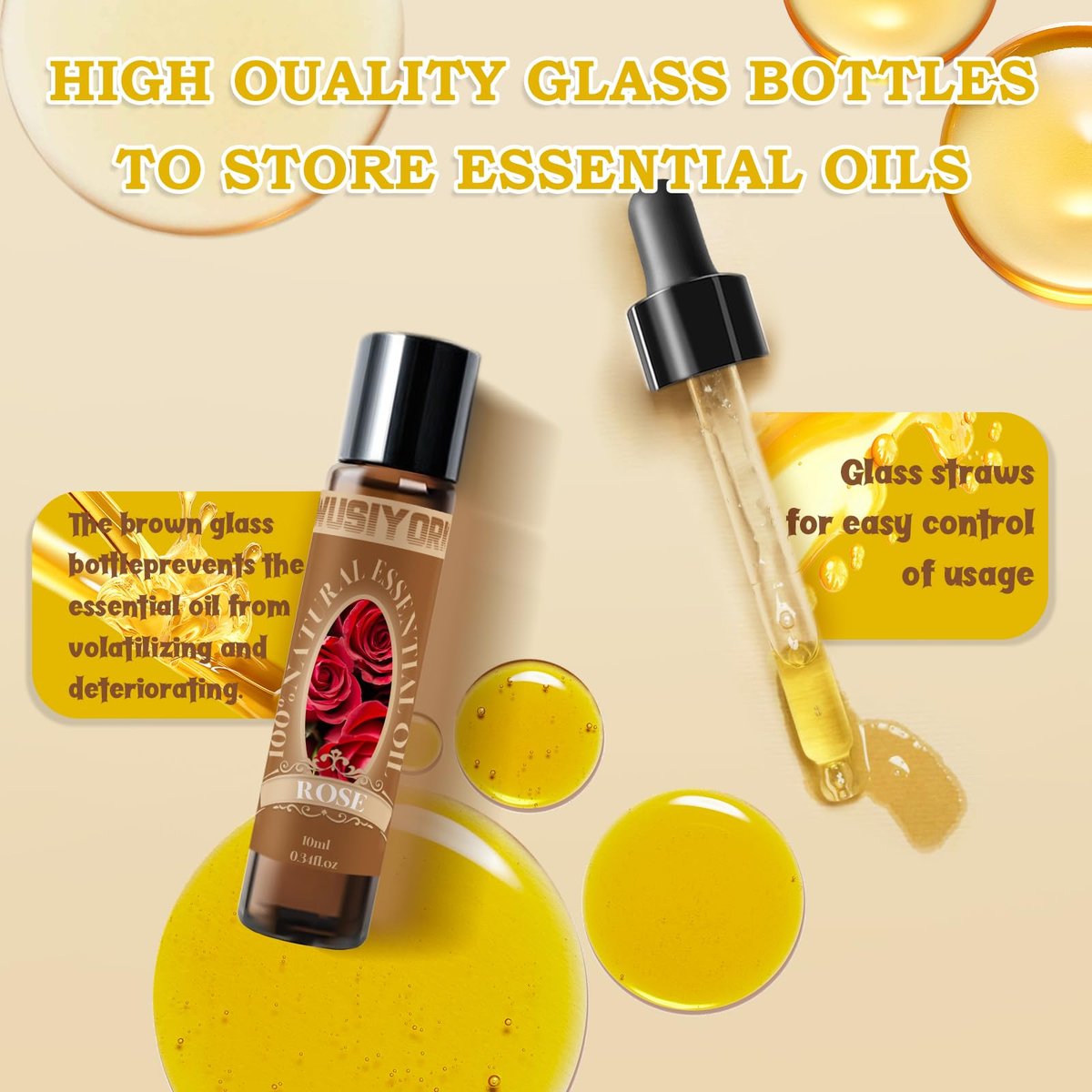 wusiyork Rose Essential Oil 10ML - 100% Pure and Natural Therapeutic Grade Oils for Aromatherapy Diffuser - 0.34 Fl Oz/Rose - görsel 11