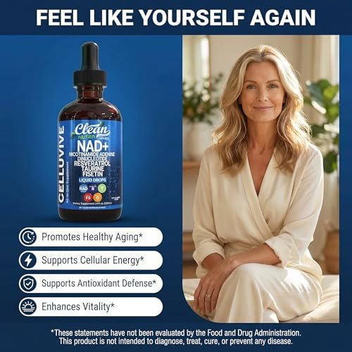 Liposomal NAD Resveratrol Supplement Liquid Drops for Women Taurine Fisetin Grape Seed Quercetin Berberine Astaxanthin Pterostilbene Spermidine Fo Ti Gotu Kola Anti Aging CelluVive by Clean Nutra 4oz - görsel 3