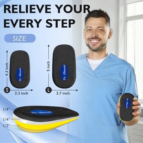 Dr. Shoesert Adjustable 1-Inch Heel Lifts (3-Layer Stability) – Black Orthopedic Inserts for Plantar Fasciitis & Leg Length Discrepancy – Honeycomb Cushioning Gel Hybrid for Men & Women (Large) - görsel 9