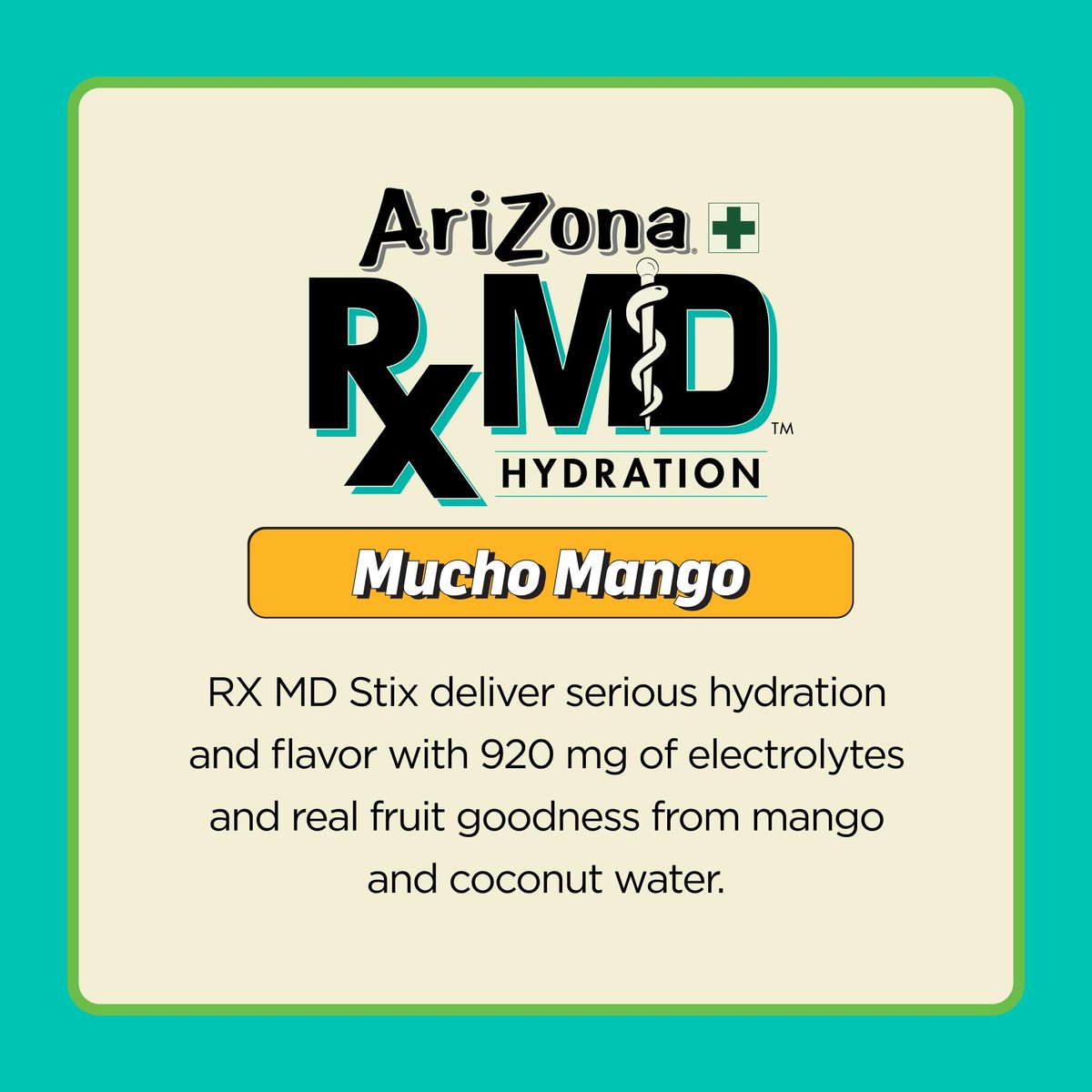 Arizona Rx MD Hydration Mucho Mango - Drink Mix - 920mg of Electrolytes - 0.45 oz Powder Sticks (Pack of 6) - görsel 6