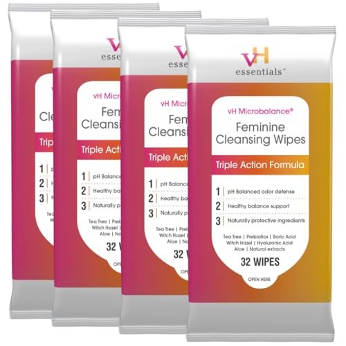 vH essentials Feminine Cleansing Wipes, 32 – Tea Tree & Aloe: Tea tree oil provides natural antimicrobial – Image 3