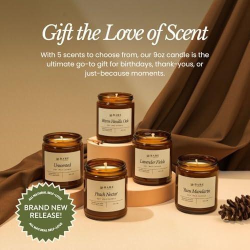 Bare Botanics Non-Toxic Lavender Fields 9oz Soy Candle - 100% Plant-Based Fragrance Oils - Handpoured in WI - 40+ Hrs - görsel 4
