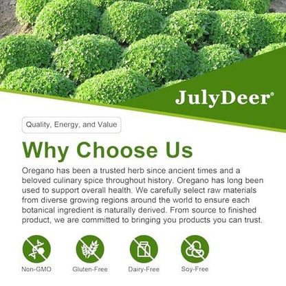 JulyDeer Oil of Oregano with Black Seed Oil, 2 in 1 Oregano Oil Supplement Nature with Live High Concentrated Carvacrol & Thymoquinone for Antioxidant & Immune Support, Non-GMO, 60 Softgels