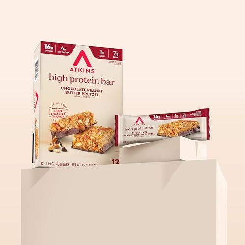 Atkins Chocolate Peanut Butter Pretzel High – Sugar per Bar: 1g – Image 10