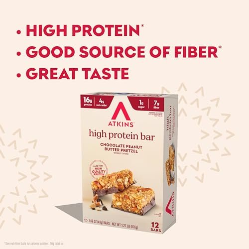 Atkins Chocolate Peanut Butter Pretzel High – Protein per Bar: 16g – Image 9