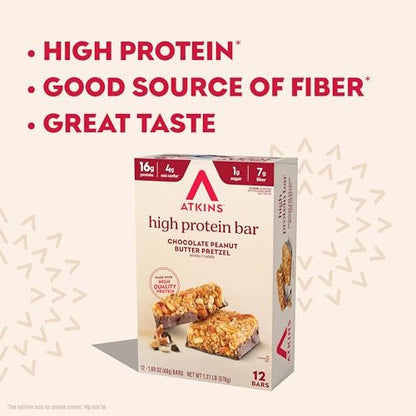 Atkins Chocolate Peanut Butter Pretzel High – Net Carbs per Bar: 4g – Image 8