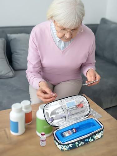 YOUSHARES Peptide Vials Cooler Travel Case - TSA Approved Diabetic Insulin Vial Cooling Bag with Protective Ice Brick, Refrigerated Diabetes Supplies Organizer, GLP-1 Medication Storage - görsel 6