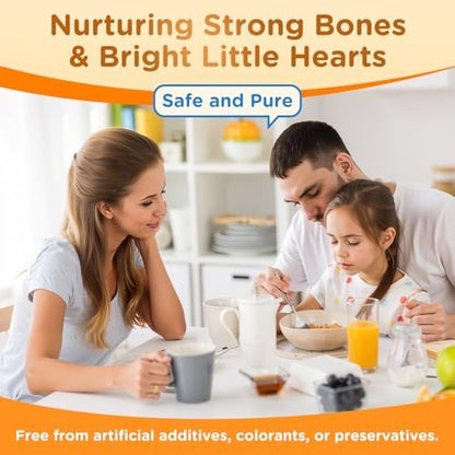 Vitamin D3 K2 Drops for Kids Liquid Supplement with Calcium, Omega 3, Zinc, Vitamin D3 K2 for Calcium Absorption Healthy Bones, Brain Development & Immune System, Non-GMO, Vegan, Orange Flavor 2 Fl Oz