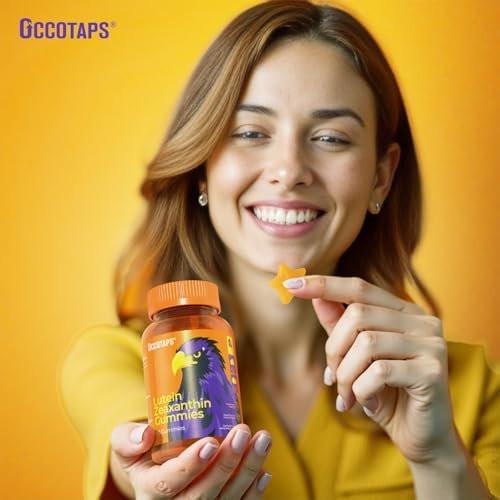 Occotaps Lutein & Zeaxanthin Eye Vitamins Gummies for Daily Eye Health – 20mg Lutein, Sugar-Free, High-Potency Gummy with Bilberry Extract, Blue Light Support, Star-Shaped Gummies, 60 Count - görsel 16