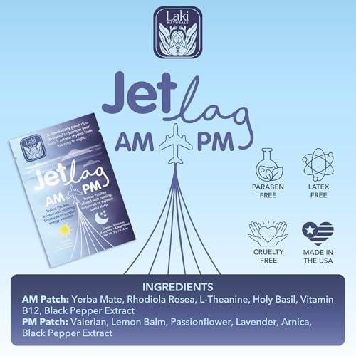 Laki Naturals Jet Lag AM & PM Travel Patches (1 Count, Pack of 8) – Natural Day & Night Support for Travelers – Energy, Focus & Restful Sleep – with B12, Valerian, Lavender & More - görsel 10