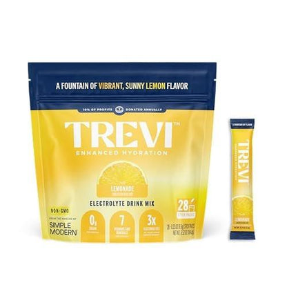 TREVI™ Everyday Sugar Free Electrolytes - Essential Drink Mix Hydration Powder Packets - 28 Count - Lemonade