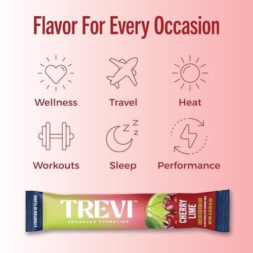 TREVI™ Everyday Sugar Free Electrolytes - Essential Drink Mix Hydration Powder Packets - 28 Count - Cherry Lime - görsel 8