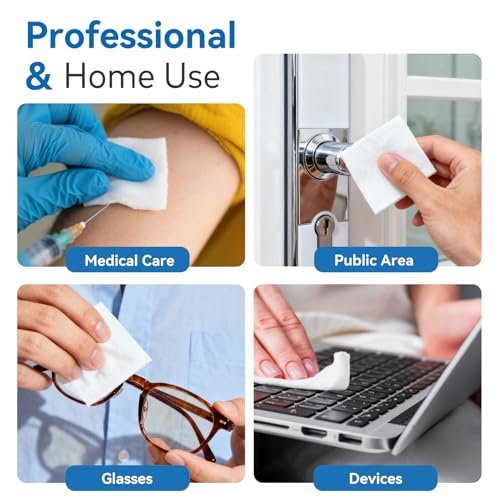 CareLiving Alcohol Prep Pads with 70% Isopropyl Alcohol, 200 Pack, Medical-Grade, Individually-Wrapped, Isopropyl Cotton Swabs, Disposable, 2 ply - görsel 12