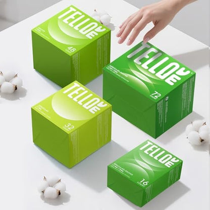 Tellove Tampons with 100% Organic Cotton Core, 32 Count (16 Regular, 16 Super), Featuring 360° Comfort-Expand Leakproof Technology with Comfort BPA-Free Applicator, Gentle on Sensitive Skin