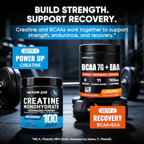 Venture Pal 100% Pure Micronized Creatine Monohydrate Powder, Unflavored Creatine for Women & Men, Vegan, Keto, Gluten Free, 5 g (5000mg) per Serving, Creatina Monohidratada en Polvo - görsel 15