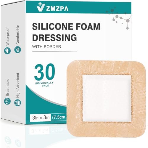 Silicone Foam Dressing 3x3 Gentle Border, – Waterproof and Breathable: The outer film is waterproof, allowing – Image 13
