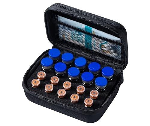MiloZen Peptide Case for Fridge - 20 Vials Holder, Fits 1ml 3ml 5ml 10ml Vials Storage, Not Fit Tall 10ml Vial, Diabetes Medication Organizer, No Vials, Black - görsel 12