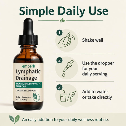 Lymphatic Drainage Drops, 2000mg Herbal Blend with Elderberry & Echinacea Dandelion – Supports Lymphatic Drainage, Immune System & Detox 2 fl oz (1pcs)