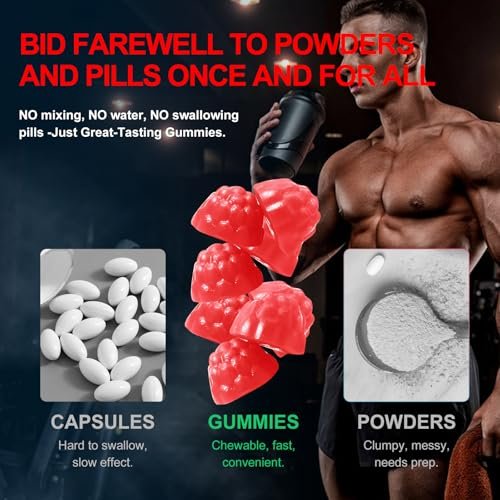 Health4All Creatine Monohydrate Gummies 5g for Men & Women, Creatine Gummy for Strength Energy & Muscle Growth Support Pre-Workout Supplement - Strawberry 120 Gummy - görsel 12
