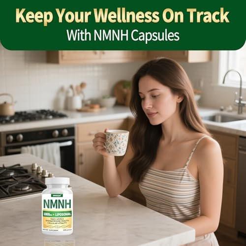 NMNH Supplement 1000mg - Nicotinamide Mononucleotide Alternative, Boost NAD+ with Liposomal Resveratrol & Nicotinamide Riboside NR, for Healthy Cellular, Aging, Energy, 120 Vegan Non-GMO Capsules - görsel 9
