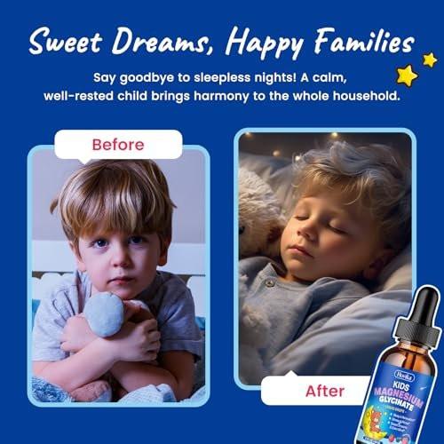 Magnesium Glycinate for Kids - Magnesium Glycinate Liquid Drops with L-Theanine Omega-3, Vitamin B6, D3, Zinc - Support Sleep, Relaxation, Calm & Focus - 2 Fl Oz, Mixed Berry Flavor - görsel 10