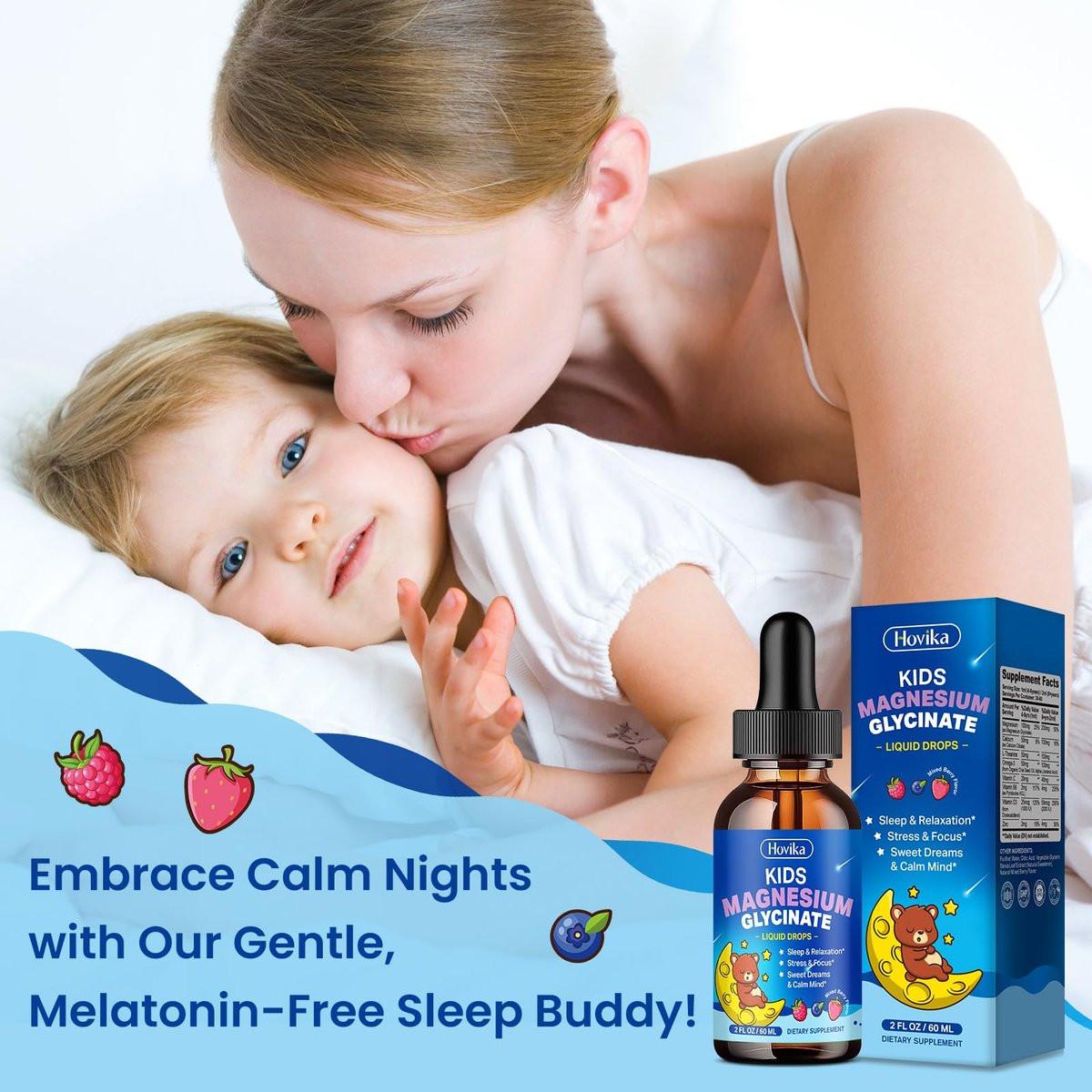 Magnesium Glycinate for Kids - Magnesium Glycinate Liquid Drops with L-Theanine Omega-3, Vitamin B6, D3, Zinc - Support Sleep, Relaxation, Calm & Focus - 2 Fl Oz, Mixed Berry Flavor - görsel 11