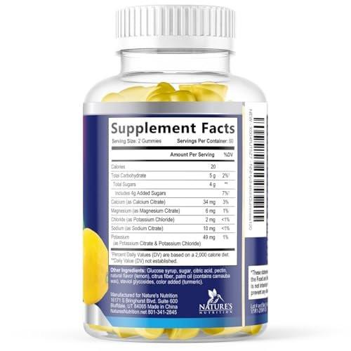 Hydration Electrolyte Gummies - Daily Liquid Replenisher Gummy - Electrolyte Multiplier with Minerals, Potassium & Real Salt - Vegan, Non-GMO - Tasty Lemon Flavor Hydration Electrolytes - 120 Gummies - görsel 18