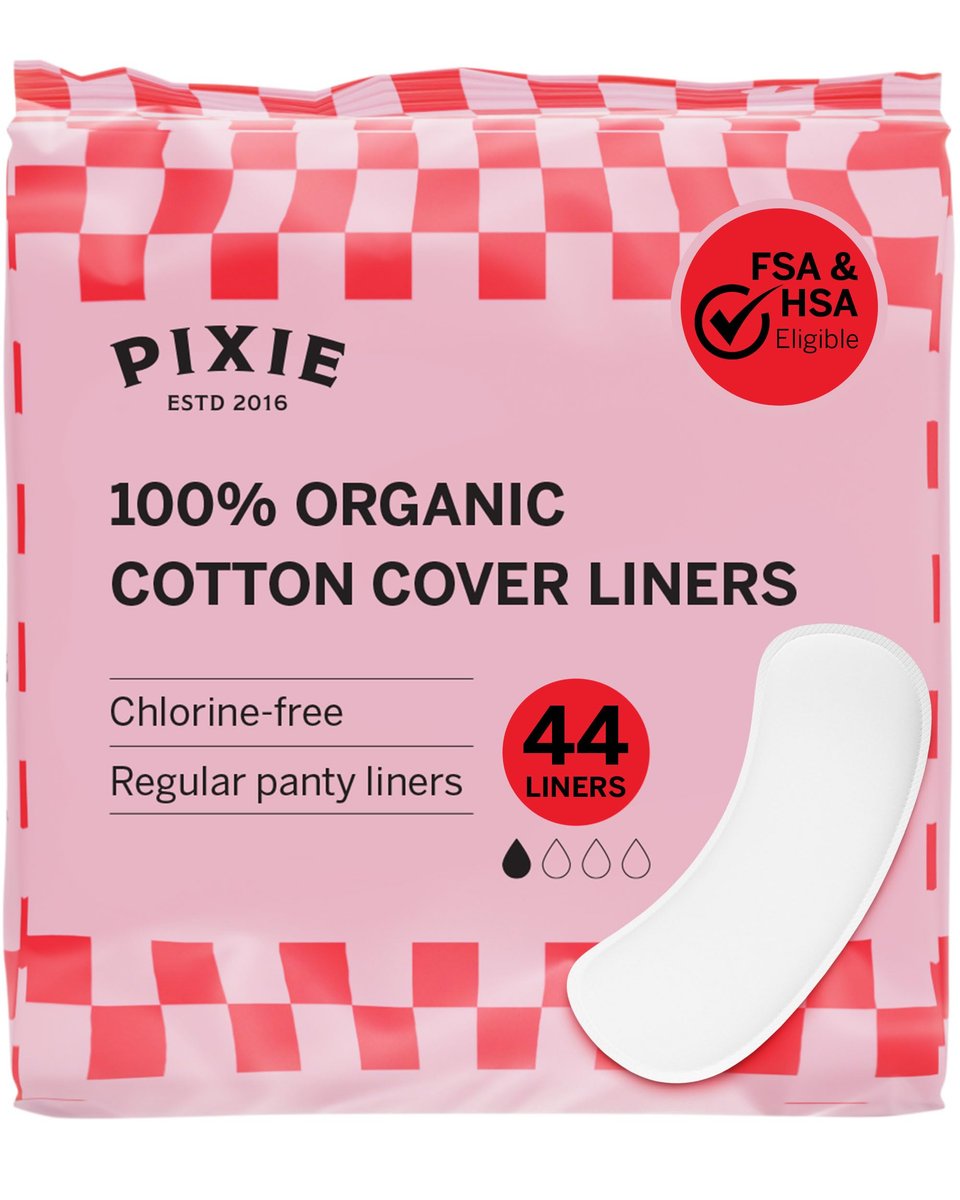 Pixie Organic Cotton Panty Liners for Women - Long Wrapped Pantiliners - Light Absorbency & Ultra-Thin - Leak-Proof, Hypoallergenic & Unscented for Feminine Care - Compostable - 44 Count - görsel 18