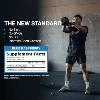 RAW Nutrition Creatine Monohydrate Powder, – Micronized Creatine Monohydrate: The micronization process reduces – Image 1