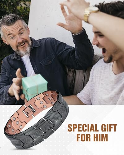 Jecanori Copper Bracelet for Men, 3X Strength Magnetic Bracelets for Men, Ideal Gift - görsel 7