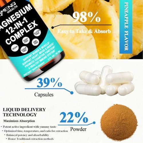 Magnesium 12 in 1 Complex Liquid Drops - Magnesium Supplement with Glycinate, Citrate, Malate, Taurate, Oxide, Aspartate, Orotate - Calm Magnesium for Sleep, Muscle & Heart Support - Max Absorption Liquid Formula - görsel 6