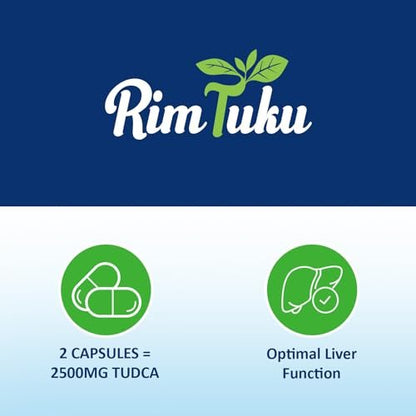 RimTuku 2500MG TUDCA Supplement - Bile Salts Liver Detox & Cleanse and Gallbladder Cleanse Health Formula Live Supplement 60 Capsules