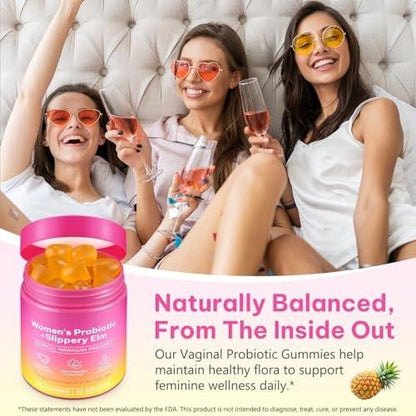 Vawcrn Feminine Probiotics Gummies Probiotic Health Support, PH Balance Gummies for Women, Promotion of Womens Health, Natural Pineapple Flavor, Vegan, Gluten-Free, 60 Count