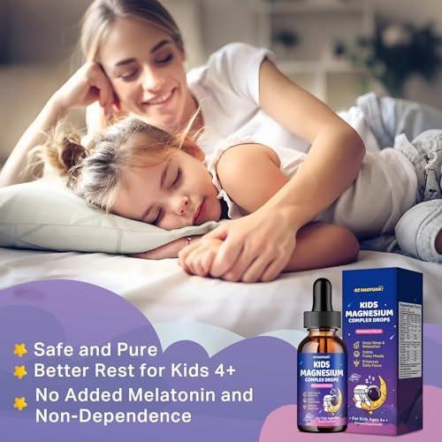 Magnesium Complex Liquid for Kids, Magnesium Glycinate, Malate, Taurate, Citrate with L-Theanine, Vitamin B6, B12, D3 Kids Liquid Drops for Sleep, Relaxation, Calm, Focus - 2 Fl Oz, Strawberry Flavor - görsel 4