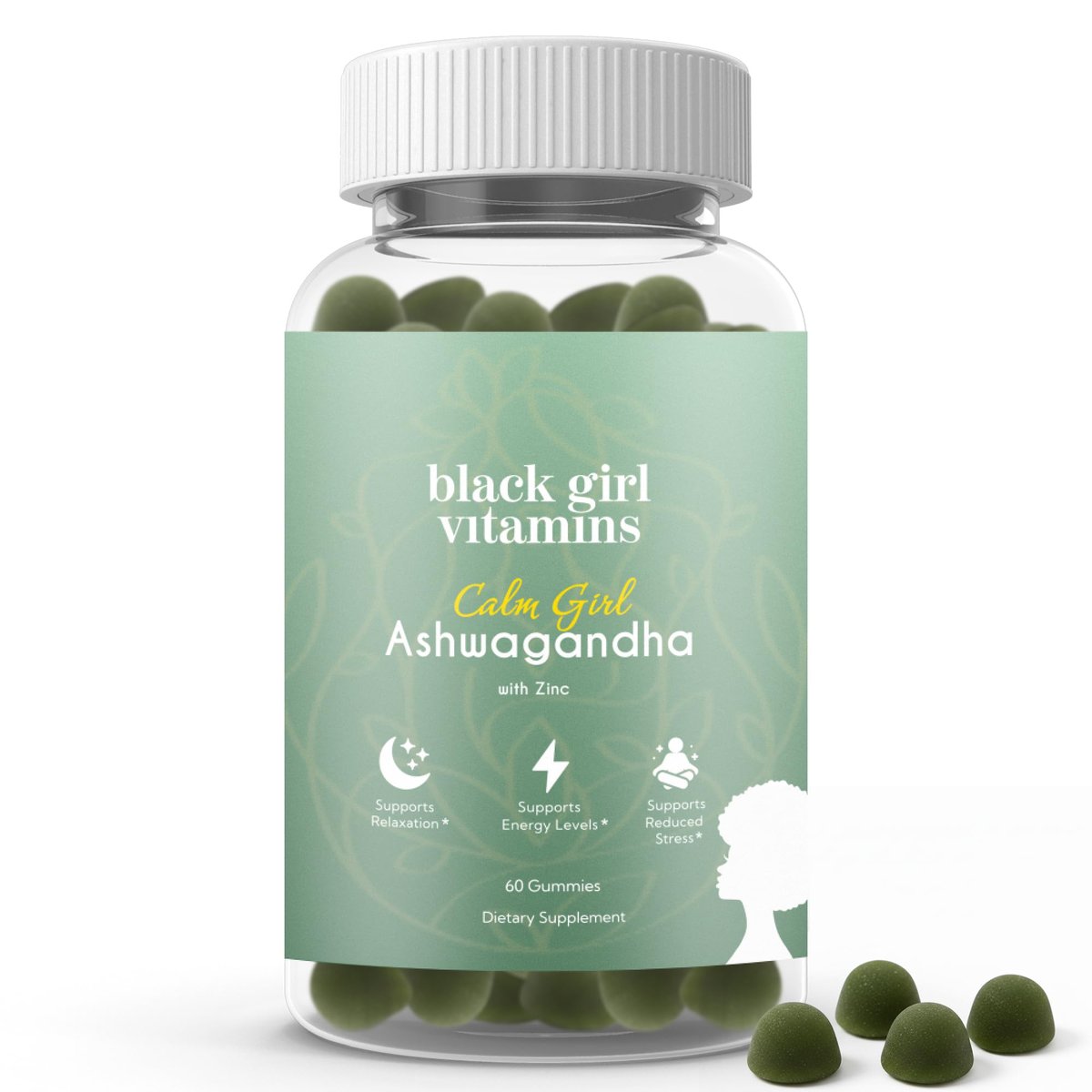 Black Girl Vitamins Calm Girl Ashwagandha + Zinc Gummies – Stress Support, Promotes Relaxation & Mental Clarity, Supports Sleep & Immune Health – Doctor-Formulated Daily Vegan Supplement (60 Count) - görsel 8