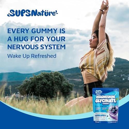 Magnesium Glycinate Gummies 2150 mg with Melatonin 5mg for Adults Sleep Support, Stress Relief, Blueberry Gummies 90 CT - görsel 4